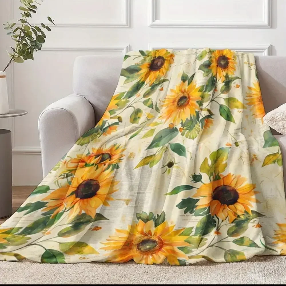 Super Soft Lightweight Sunflower Fleece Blanket 50